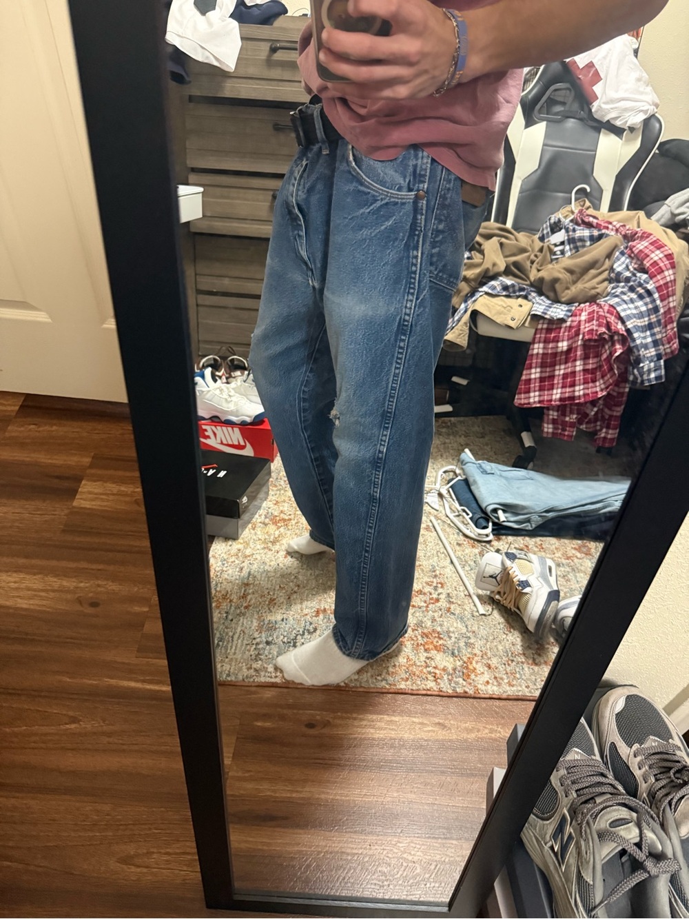 distressed wash High-Rise Women's Blue Jeans